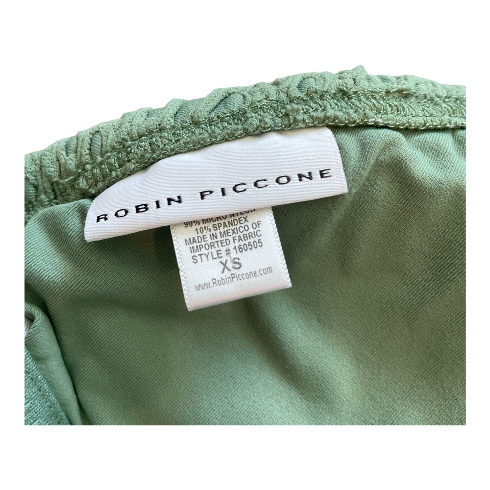 Robin Piccone Womens Sophia Crochet Halter Bikini Top Sea Green Solid Swim XS - Picture 7 of 10